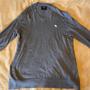 Abercrombie & Fitch Gray V-Neck Sweater